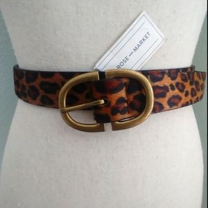 Melrose and Market leopard leather belt